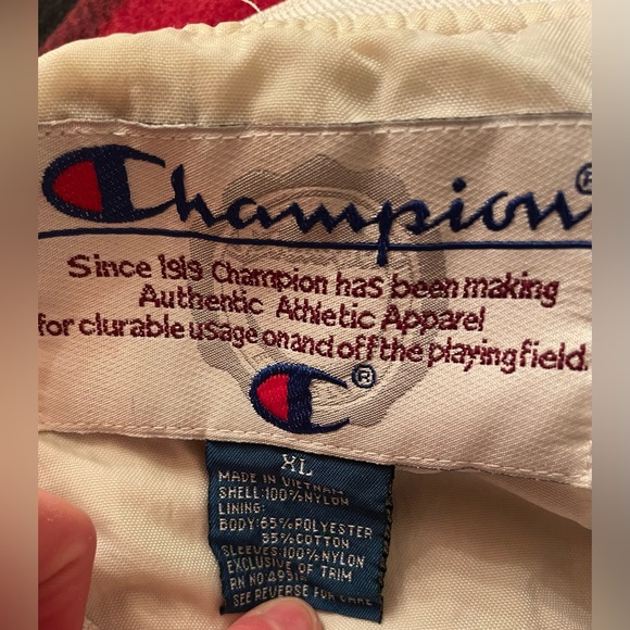 Champion Vtg Jacket Mens XL Black Windbreaker Pullover V Neck - Picture 5 of 11